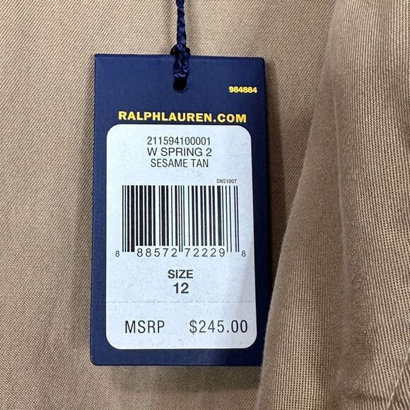 Polo Ralph Lauren 100% Lyocell Utility Romper 12 Tan Romper NWT Summer Casual - Picture 8 of 14